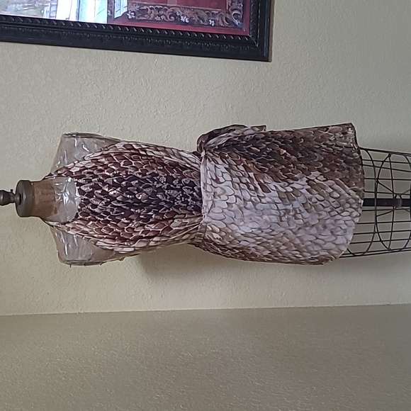 WOMENS GORGEOUS METALLIC SNAKESKIN GOTTEX HALTER SWIMSUIT AND WRAP SKIRT M - Picture 1 of 7